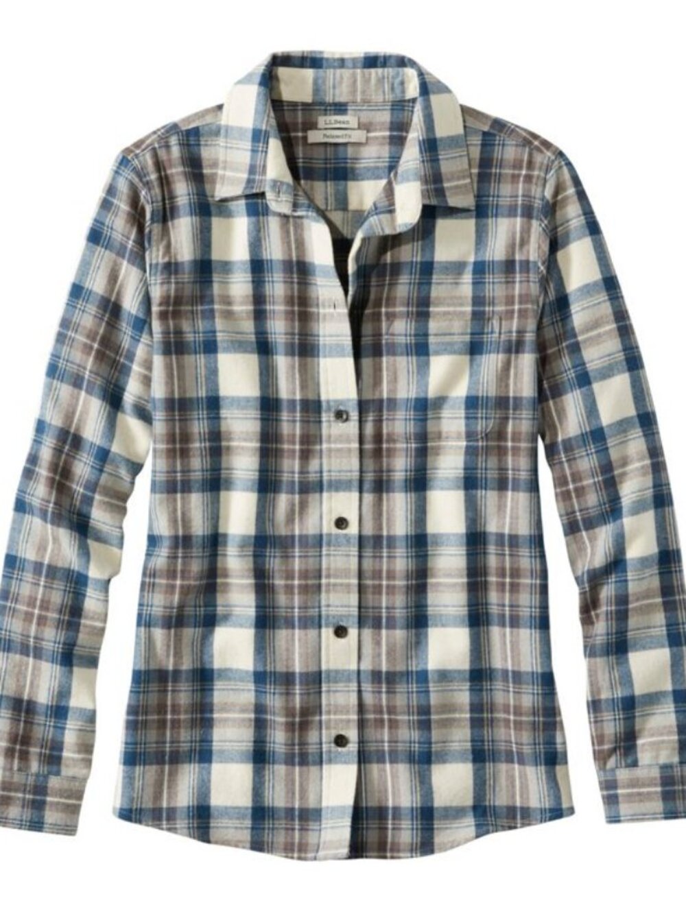 NWT LL Bean Womens Plus Size 2X Relaxed Fit Scotch Plaid Flannel Shirt Top NEW
